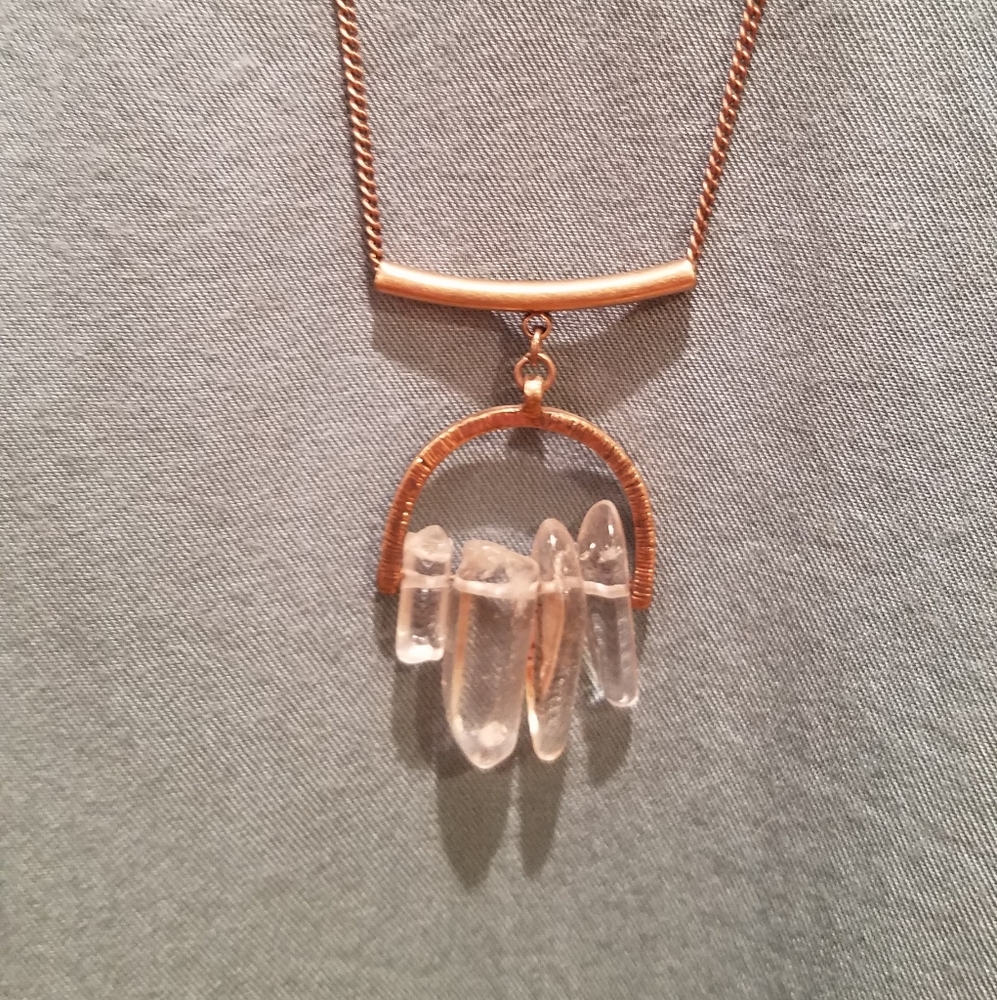 Faux Crystal Necklace Set, EUC